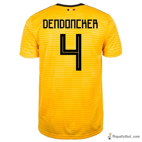 Camiseta Belgica Replica Segunda Ropa Dendoncker 2018 Amarillo